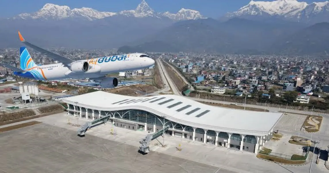 पोखरा अन्तरराष्ट्रिय विमानस्थलमा फ्लाई दुबईको आजदेखि नियमित उडान